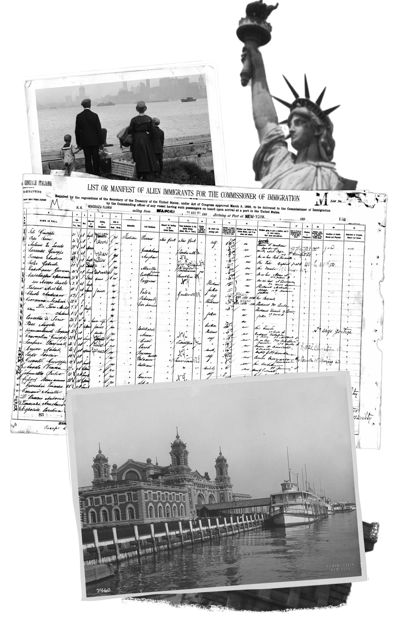 Carrano family immigration records and Ellis Island